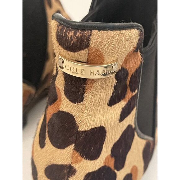 Cole Haan Hara Women's Real Fur Jaguar Print Haircalf Boots Booties 7.5 - Picture 7 of 7